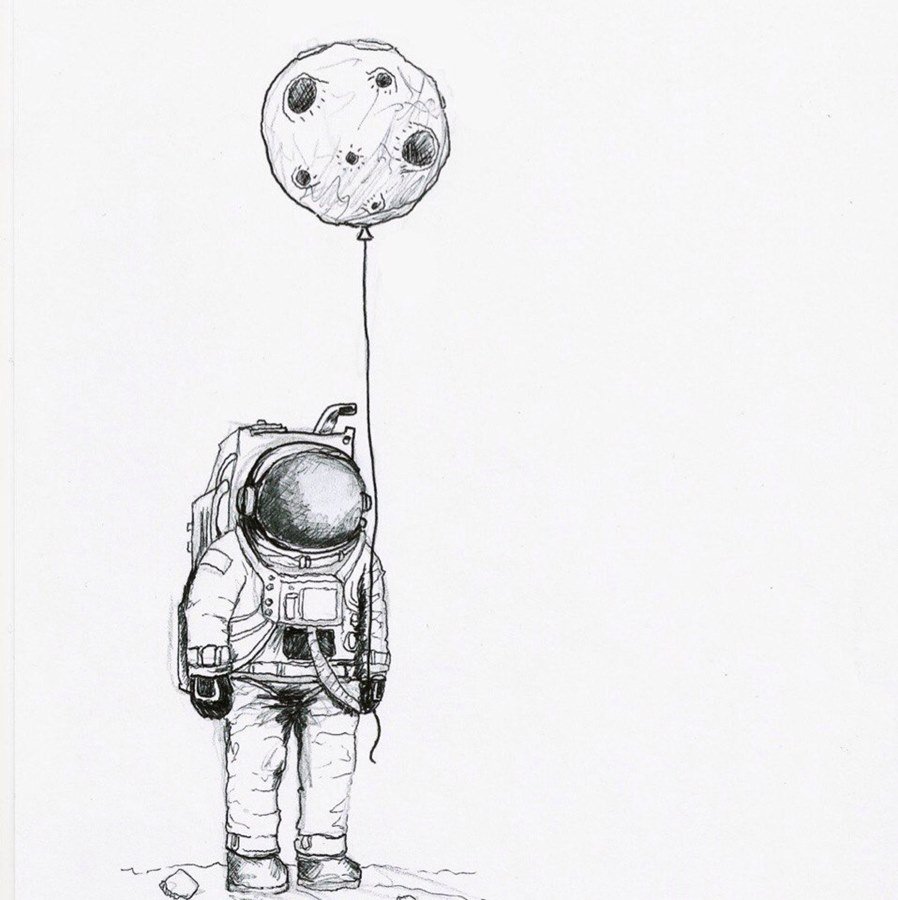 Космонавт картинки для срисовки