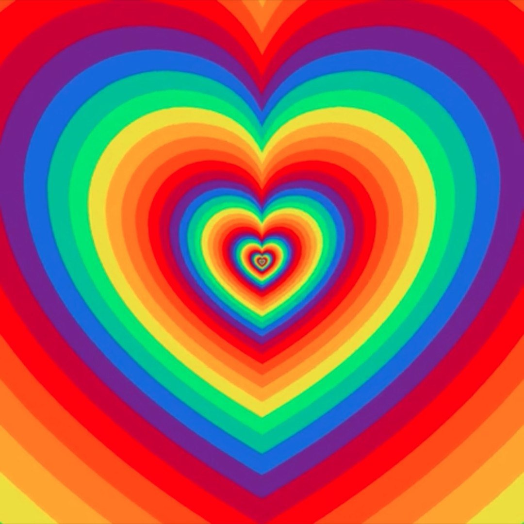 Радужное сердце фон