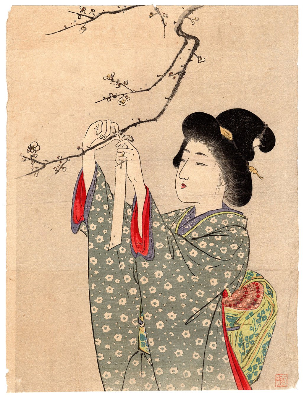 Гейша гравюра Китай