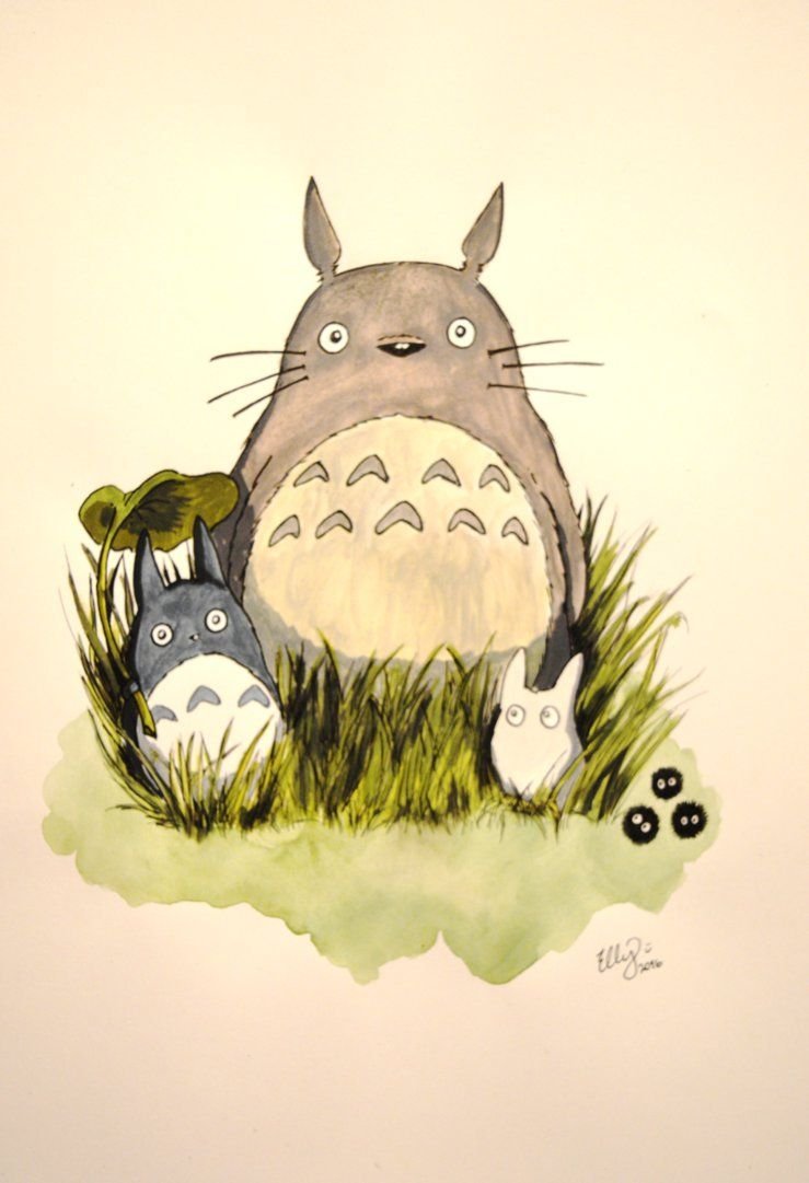 Хаяо Миядзаки акварель