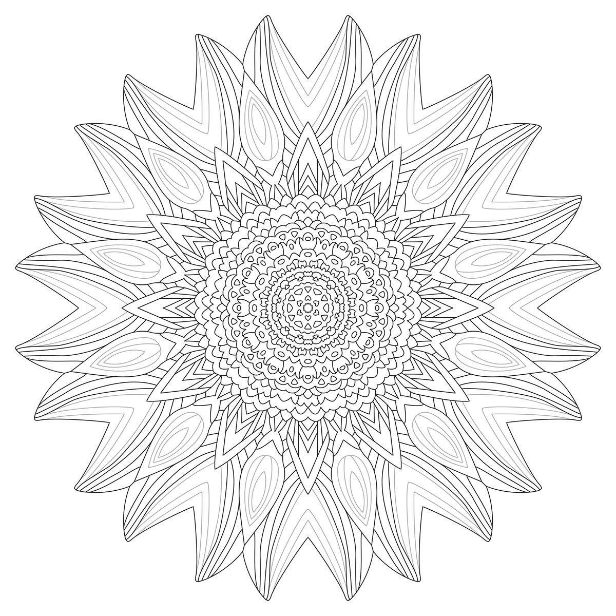 Мандала удачи и везения раскраска