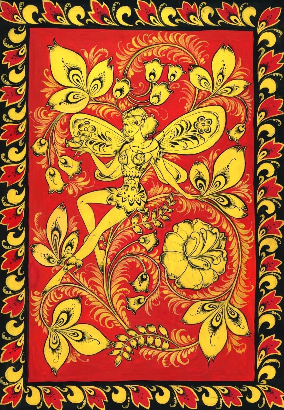 Хохломская роспись фоновая роспись