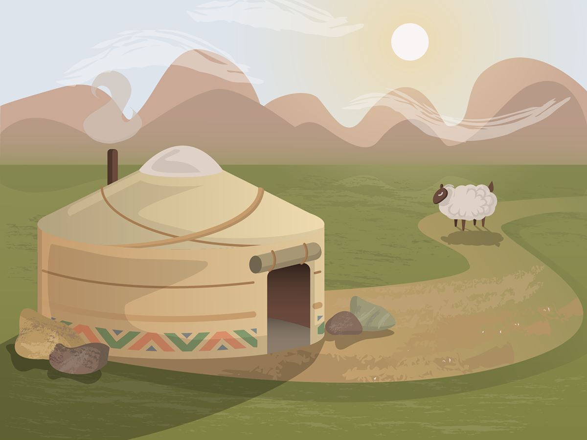 Бурятская юрта вектор