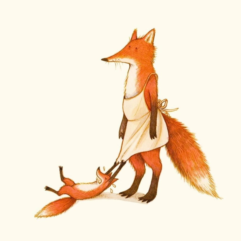 Лиса со скалочкой сказка