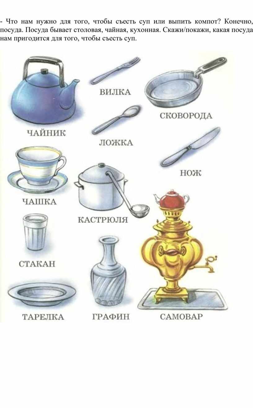 Посуда задания