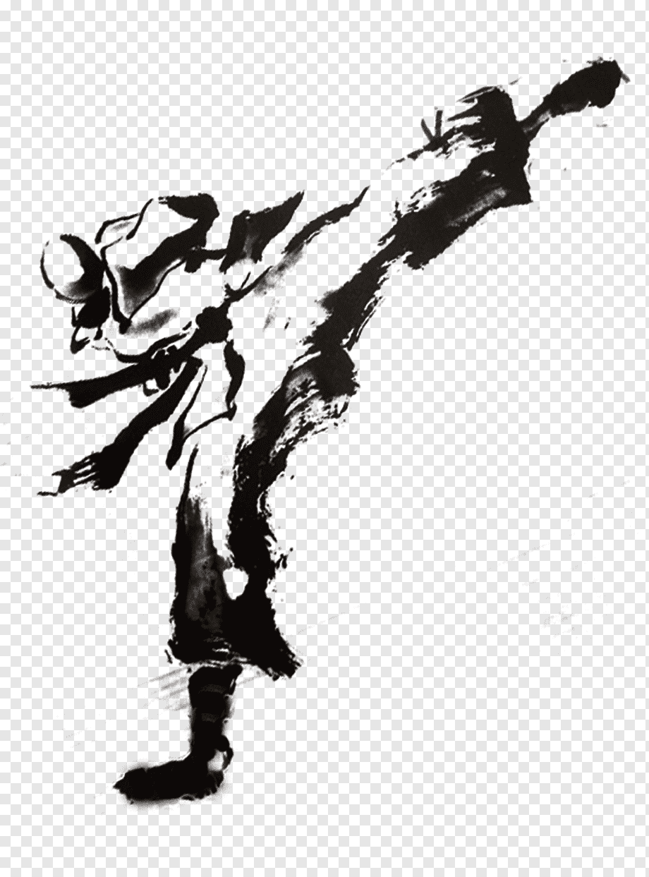 Силуэты карате для рисования