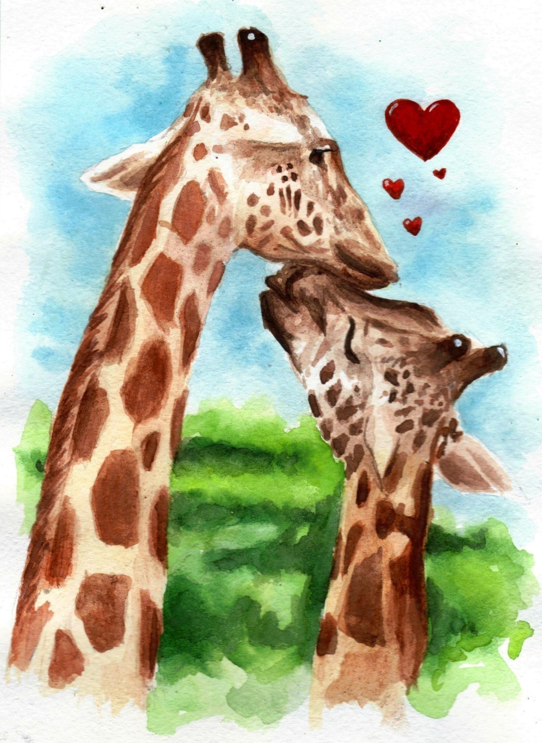 Сафари акварель животные детские