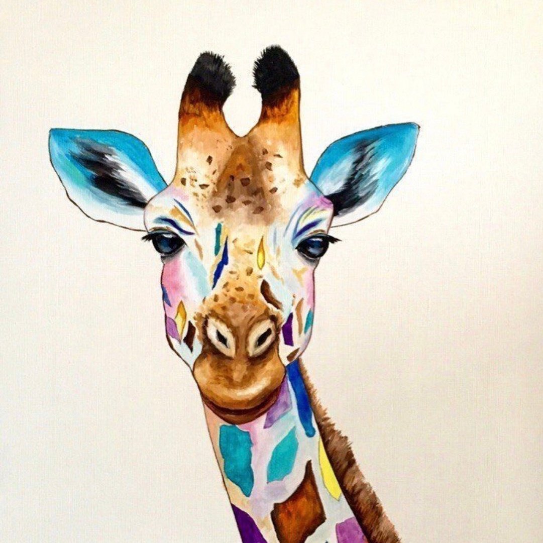 Акварельные животные для детей
