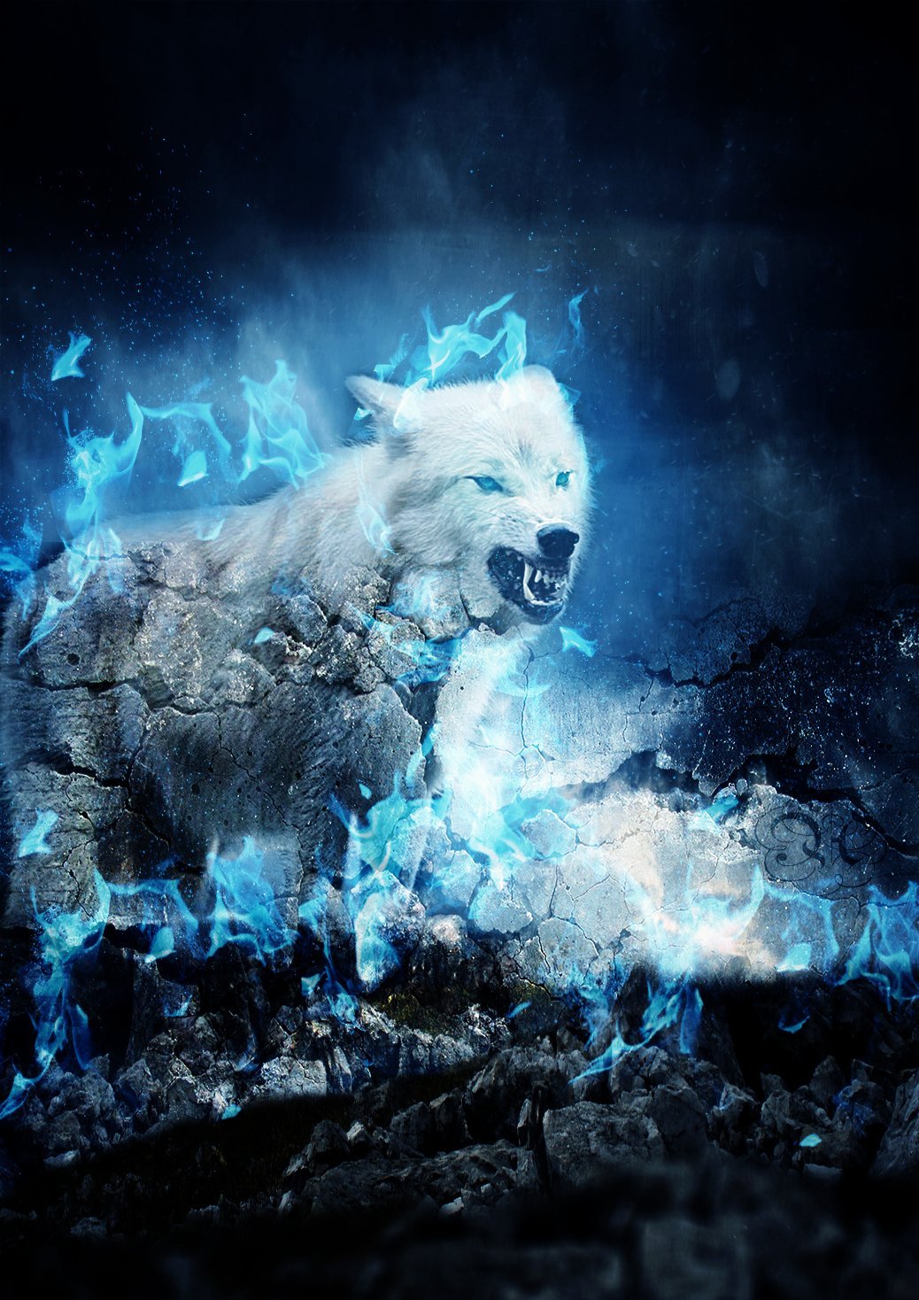 Собака в огне картинка