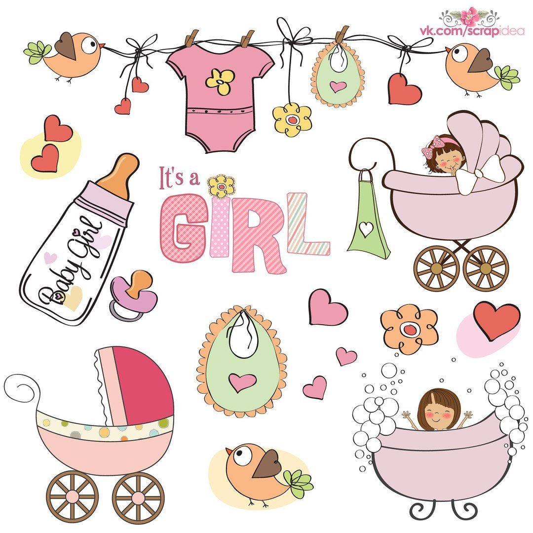 Детские принадлежности для новорожденных вектор