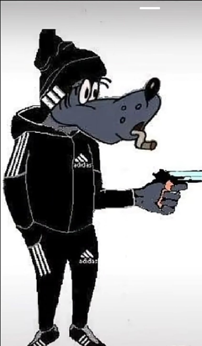 Волк из ну погоди в адидасе