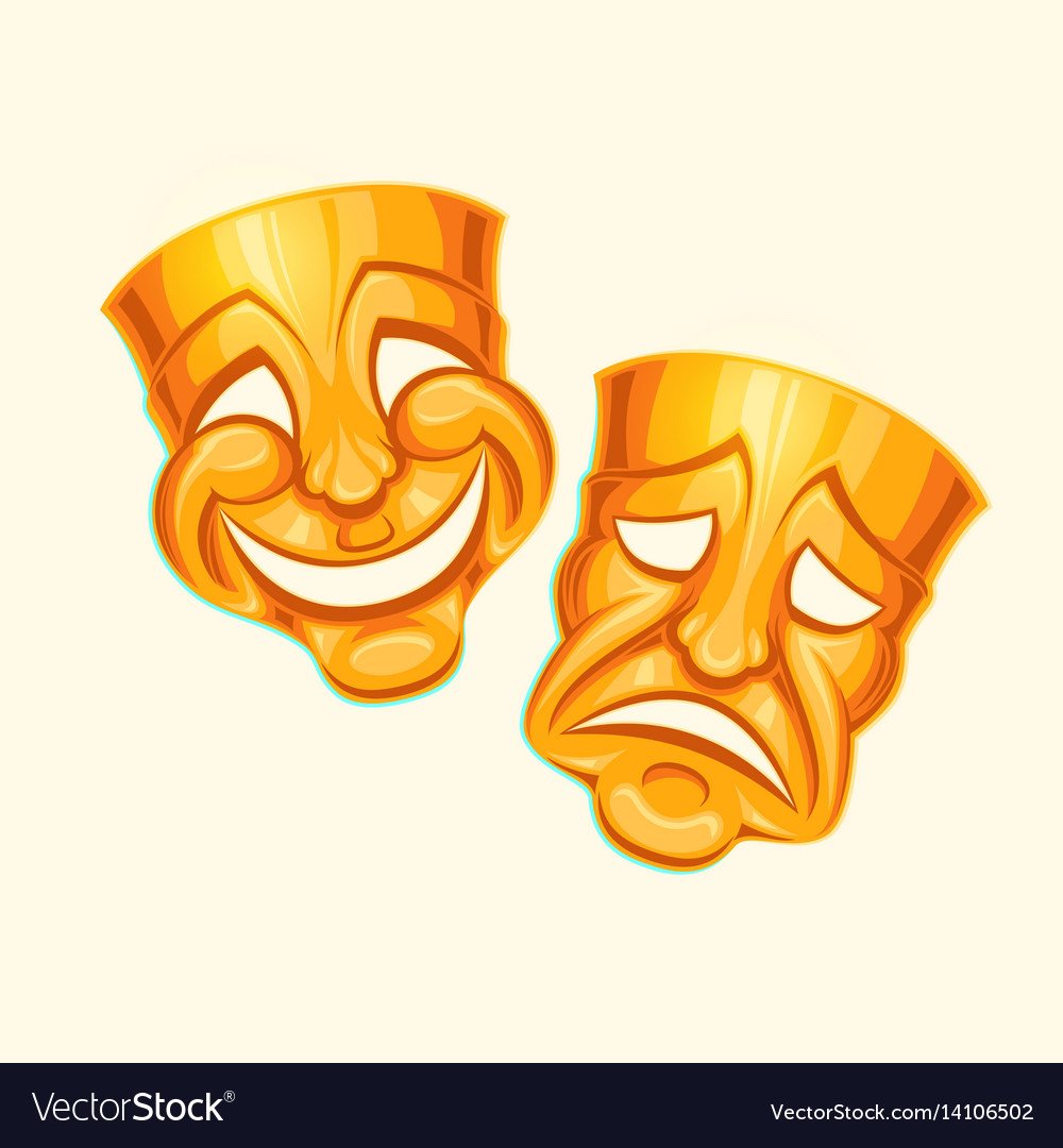 Маска с театральной атрибутикой