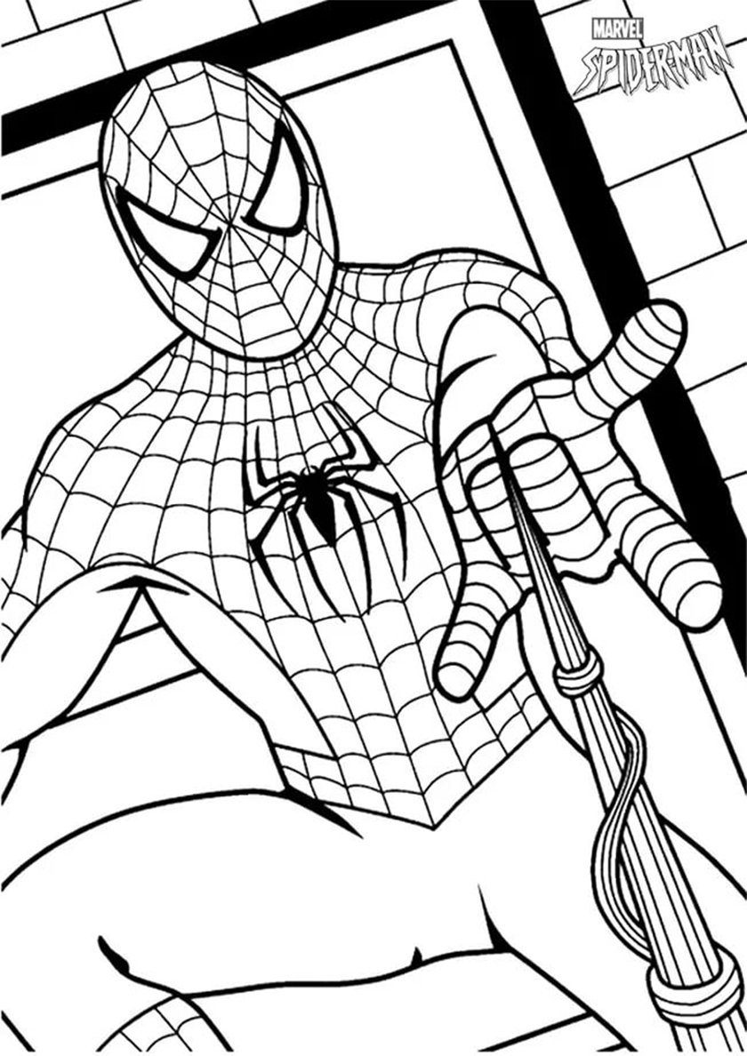 Раскраска человек паук Эндрю Гарфилд