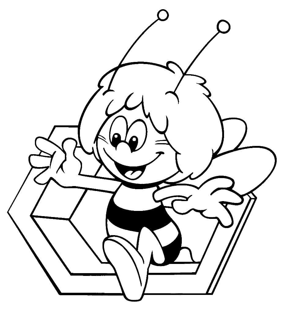 Картинка раскраска пчелка