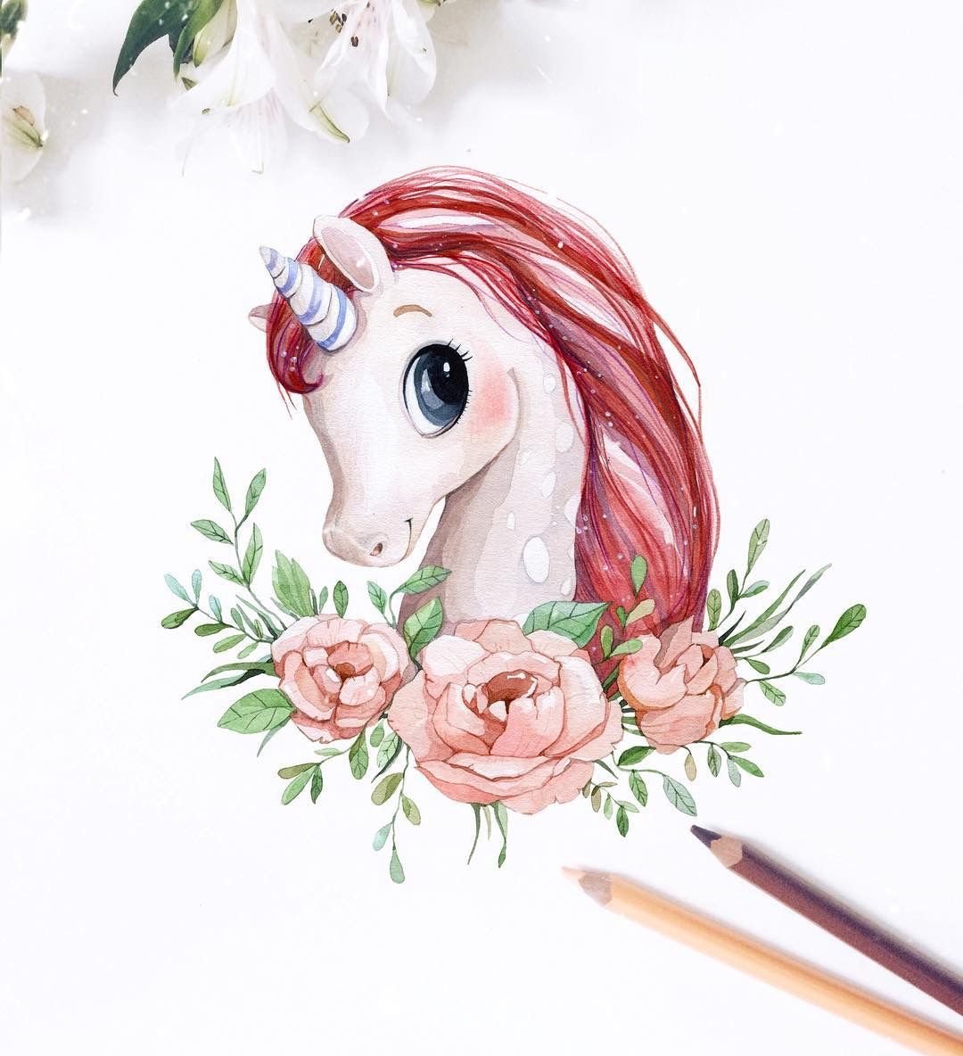 Единорожка с цветами