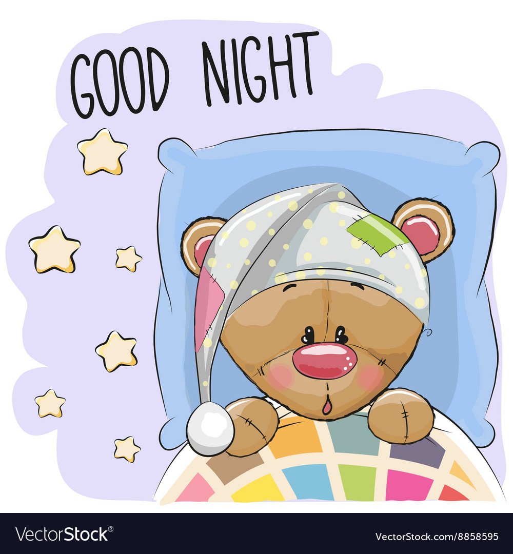 Сонный мишка в колпачке