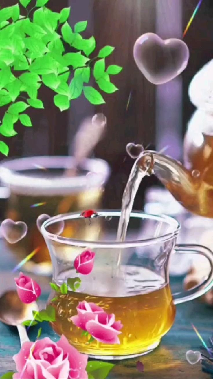 Открытки с чашечкой чая