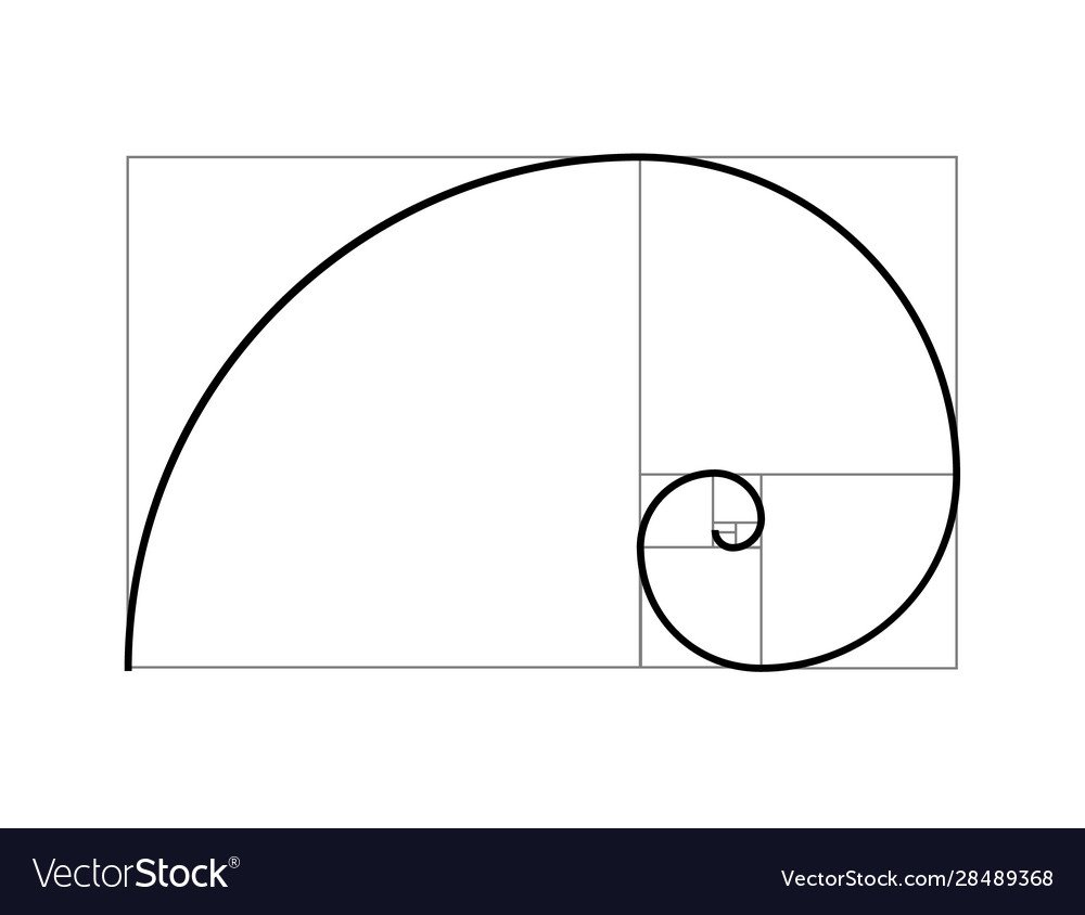 Золотое сечение иллюстрация вектора золотой пропорции