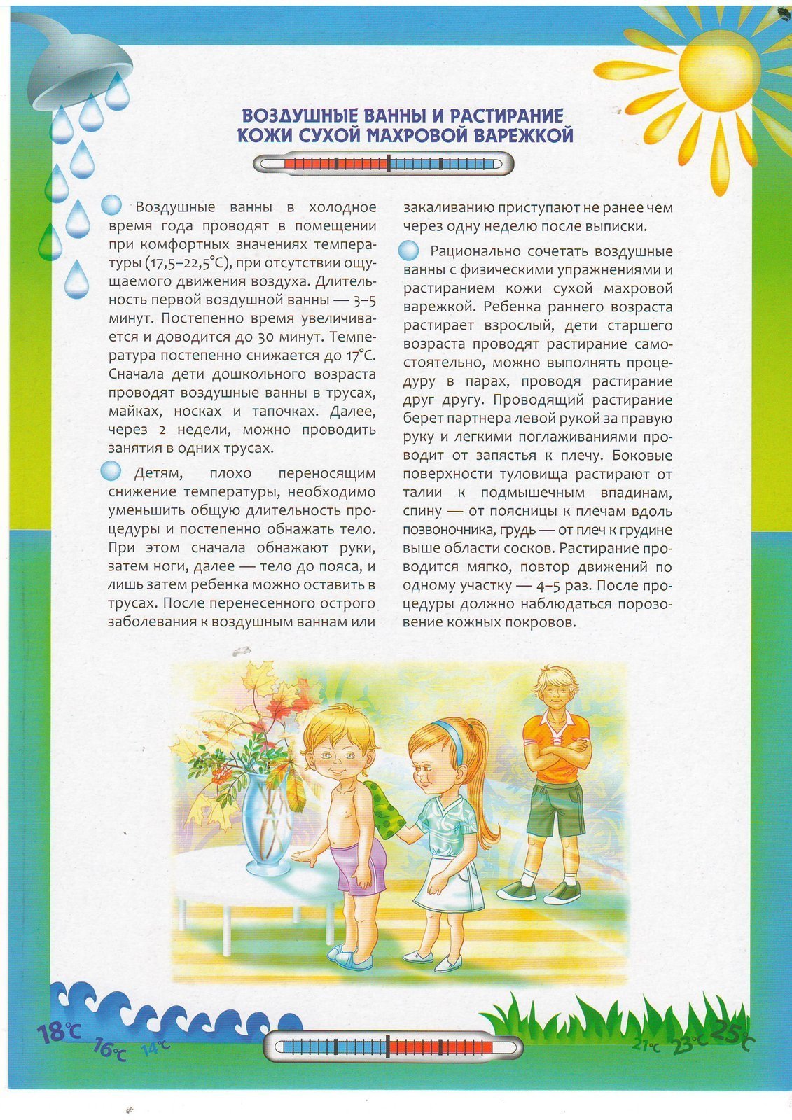 Памятка для родителей закаливание детей дошкольного возраста в ДОУ