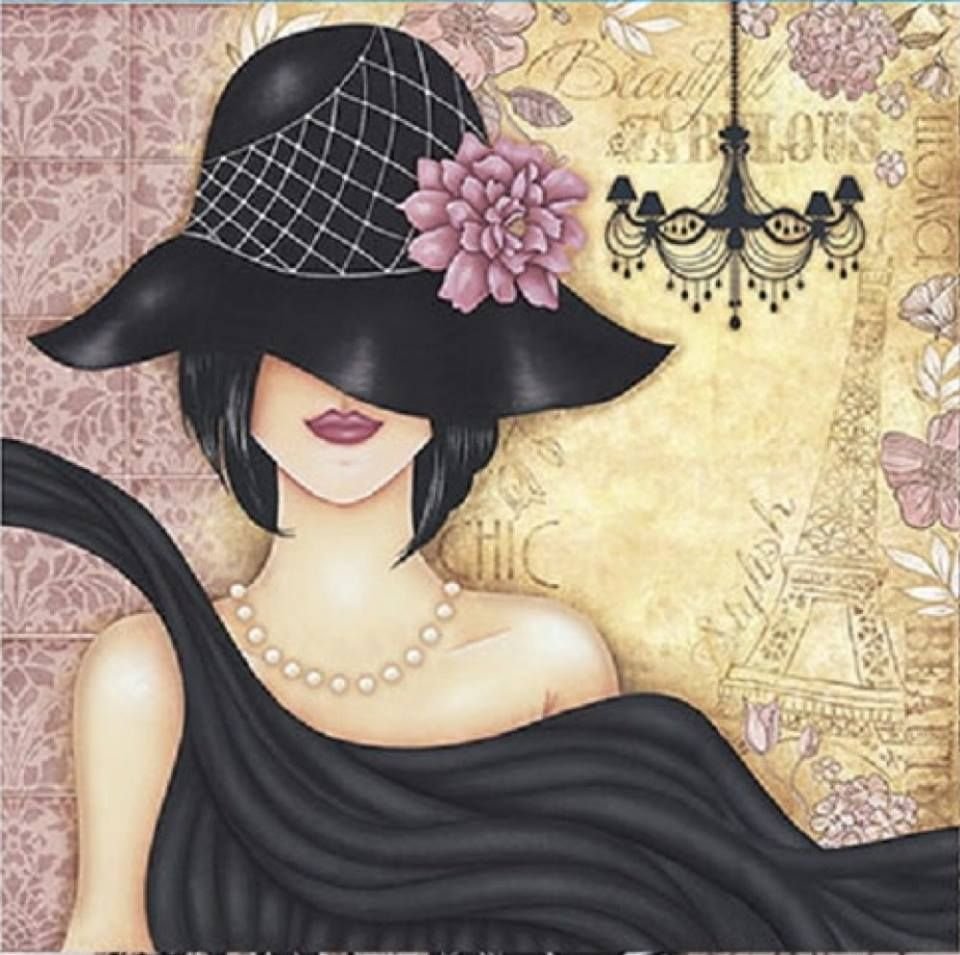 Женщина в шляпке арт