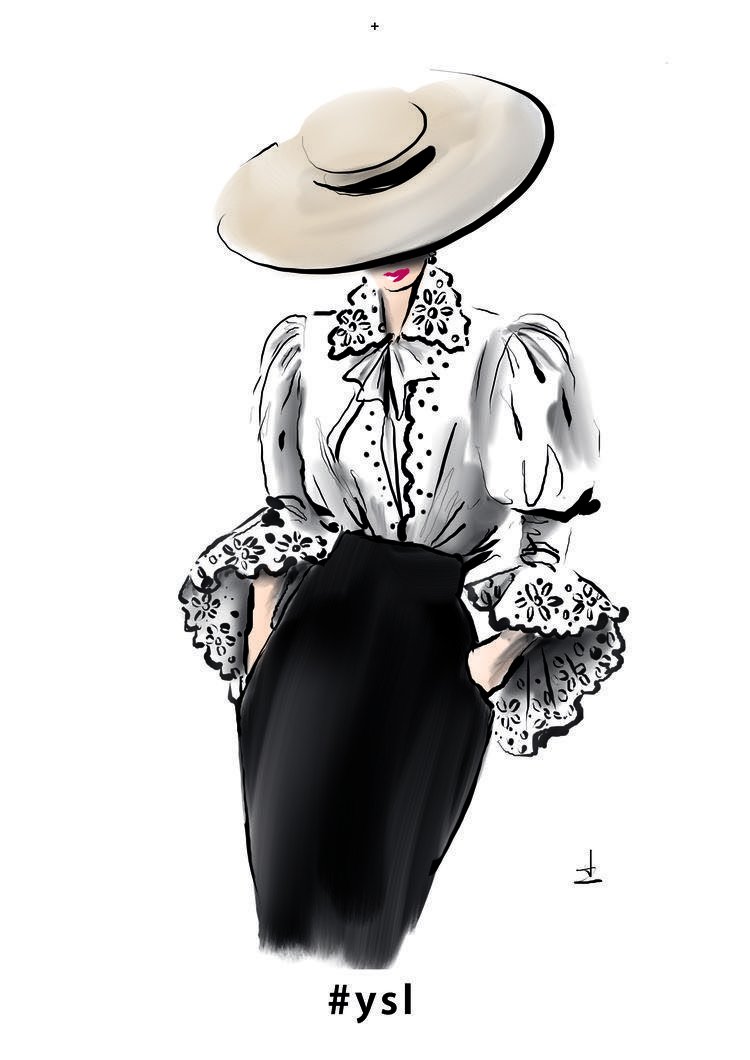 Шляпа в фэшн иллюстрации