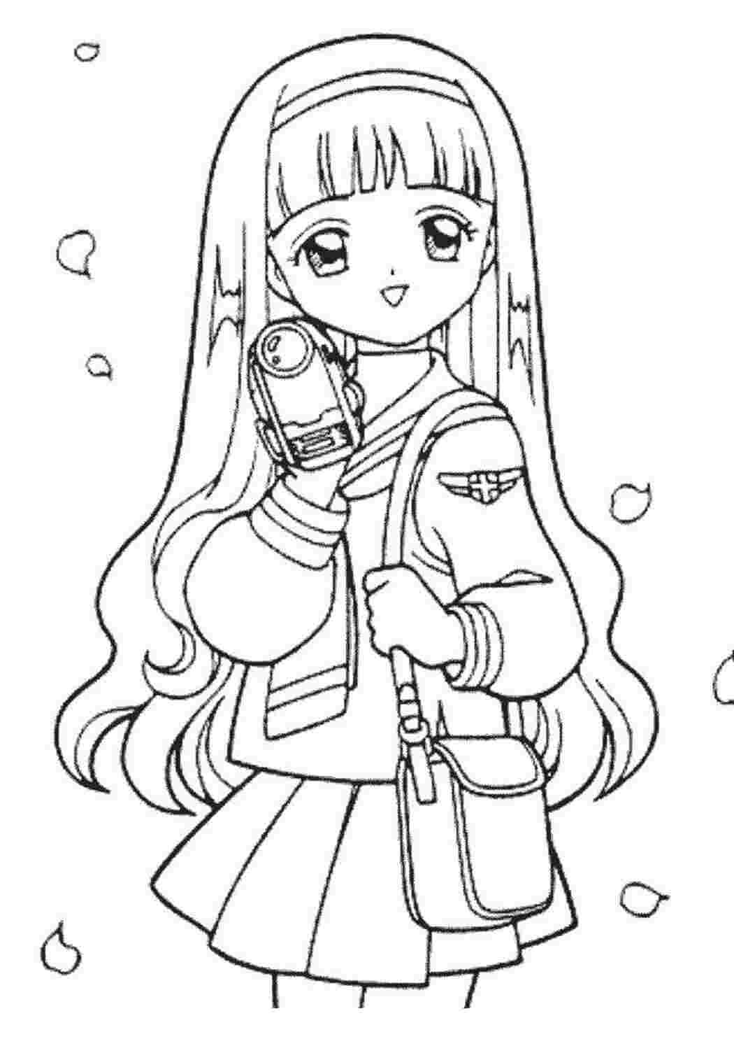 Раскраска аниме девушки