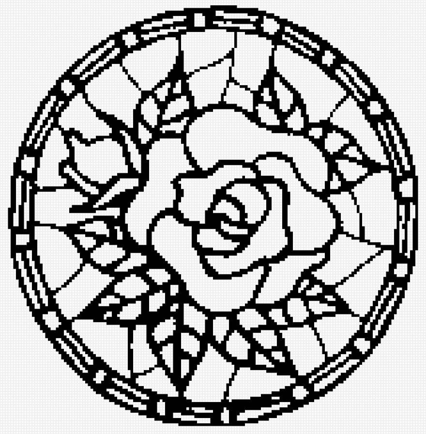 Роза витраж трафарет