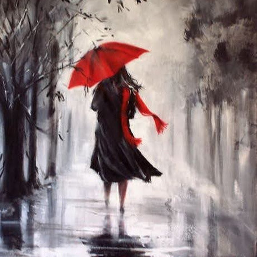 Девушка попала под дождь