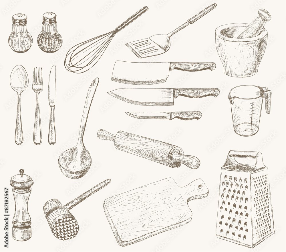 Кухонные принадлежности иллюстрации