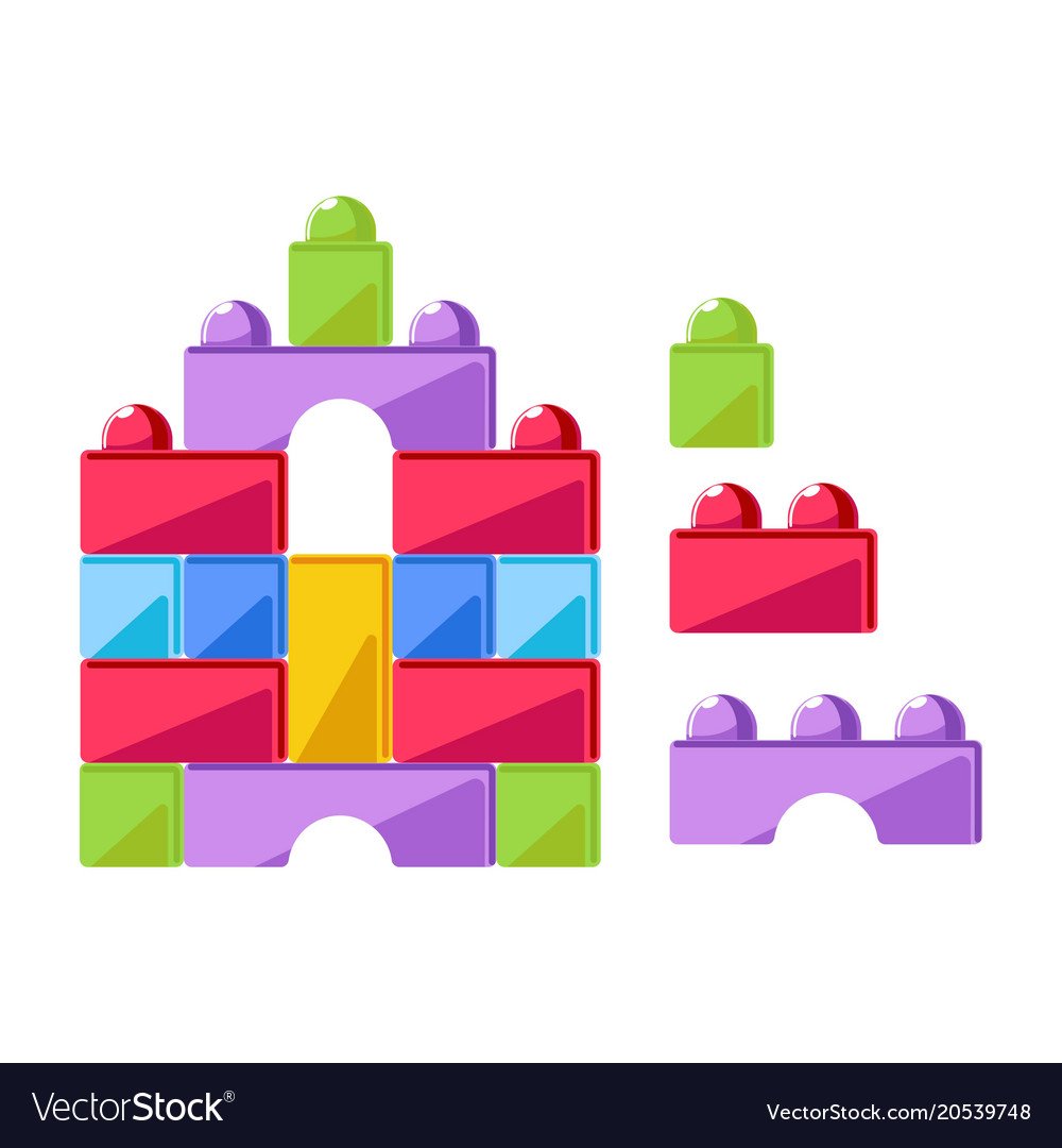 Дом из кубиков вектор