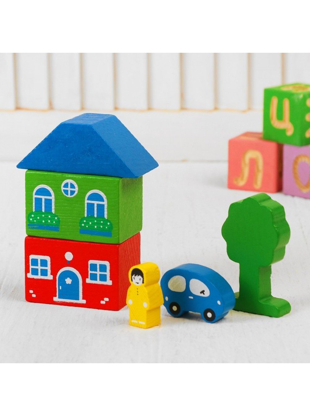 Конструктор «цветной городок» большой, 41 элемент