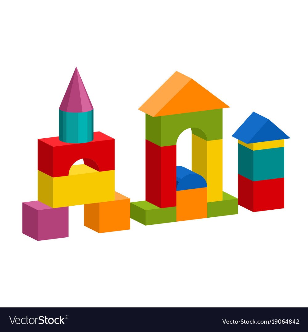 Домик из кубиков вектор