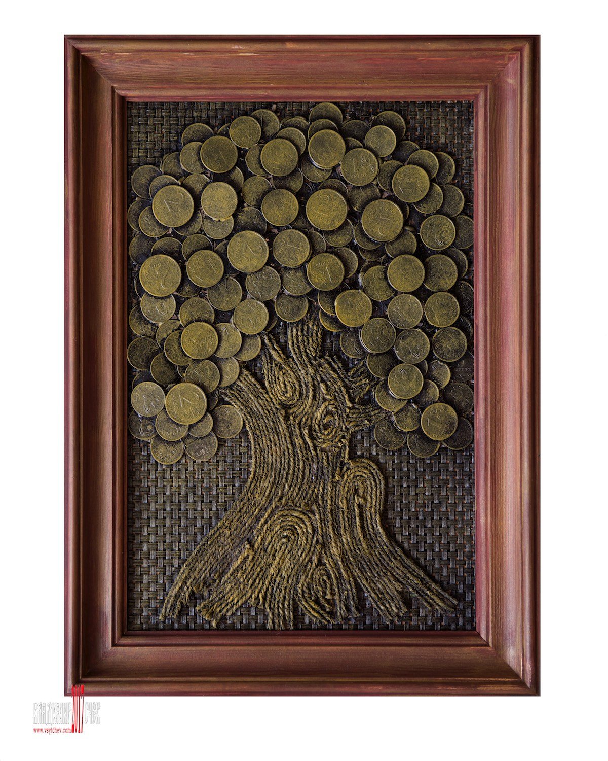 Куча золотых монет под стеклянным куполом сбережения картина