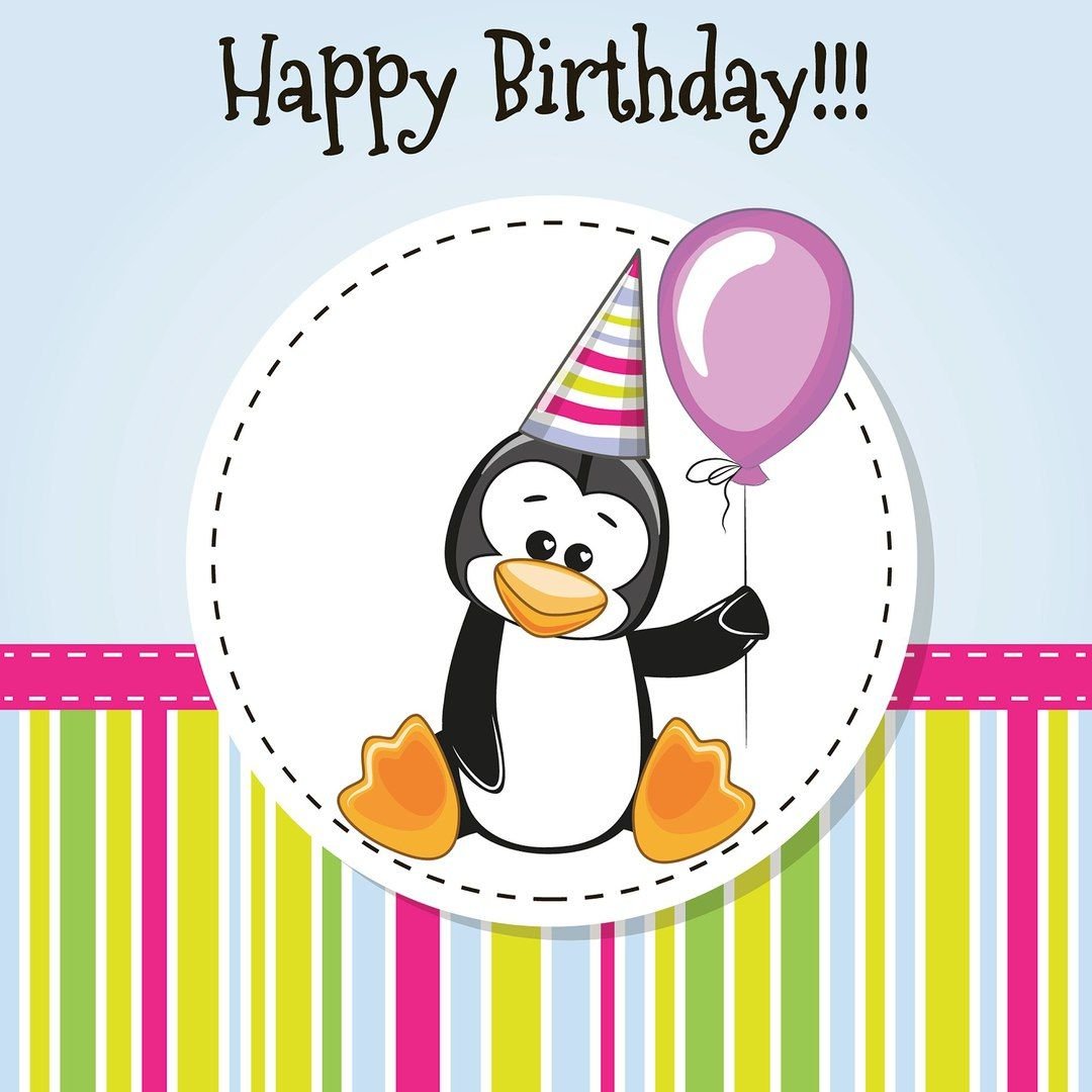 Открытка на др с пингвином
