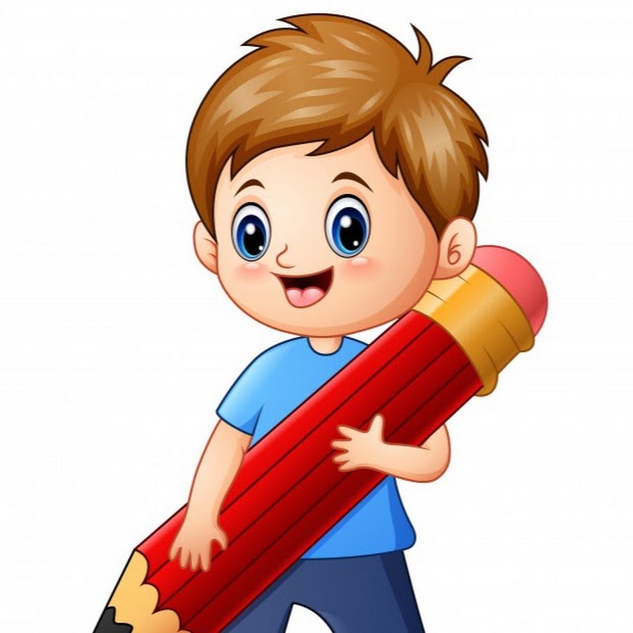 Мальчик держит карандаш