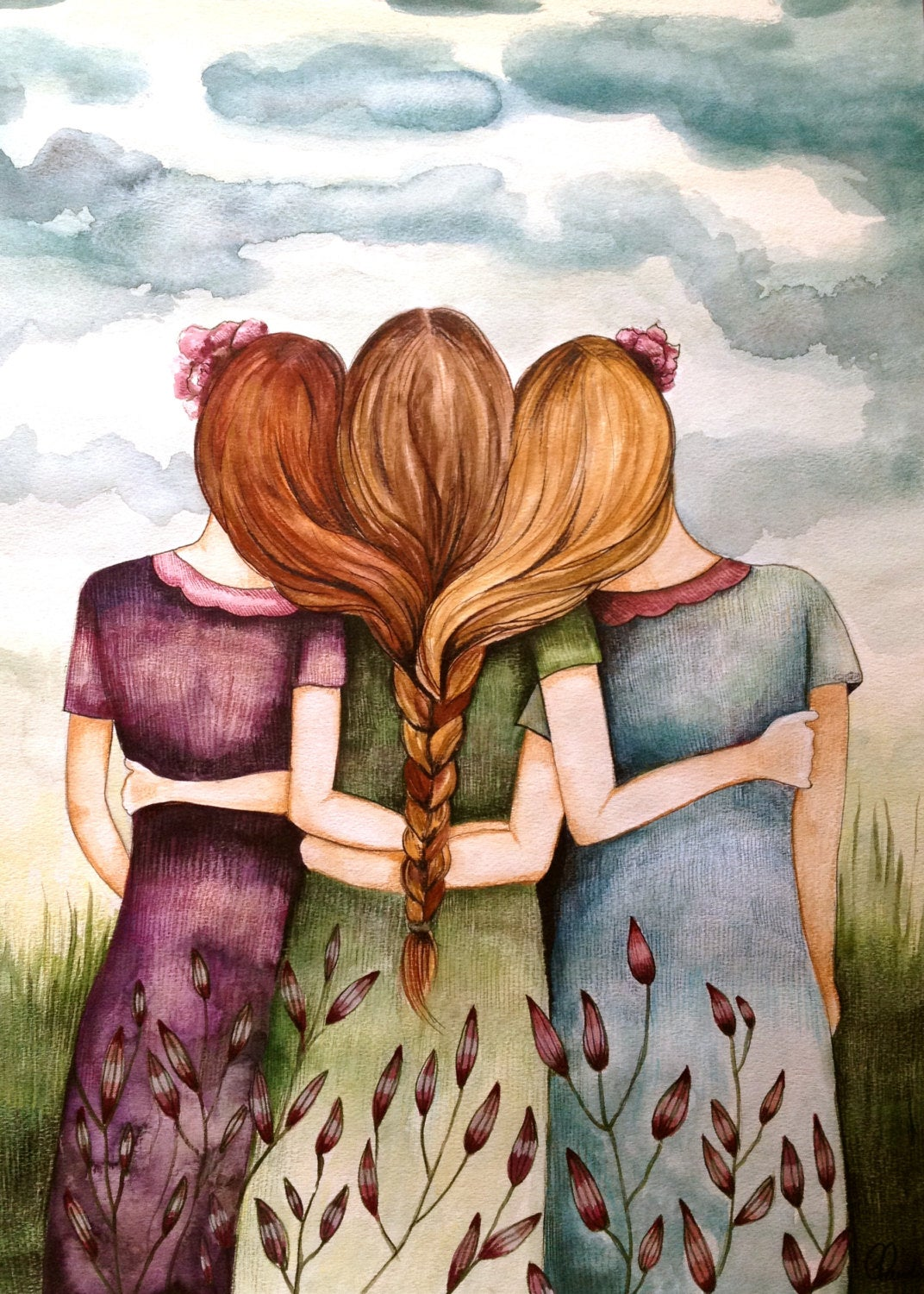 Подруги иллюстрация