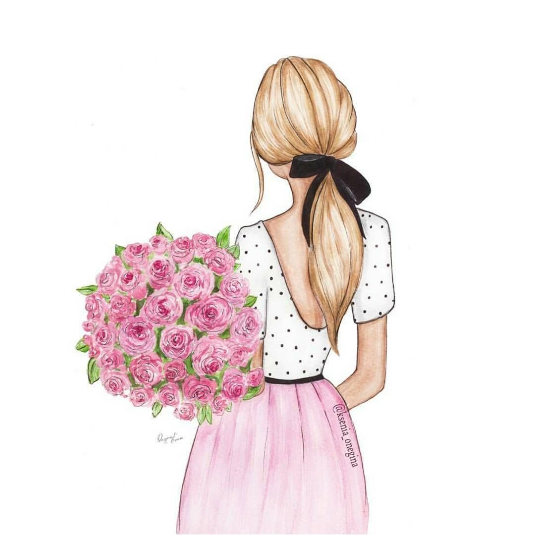 Картинки для срисовки девушки со спины