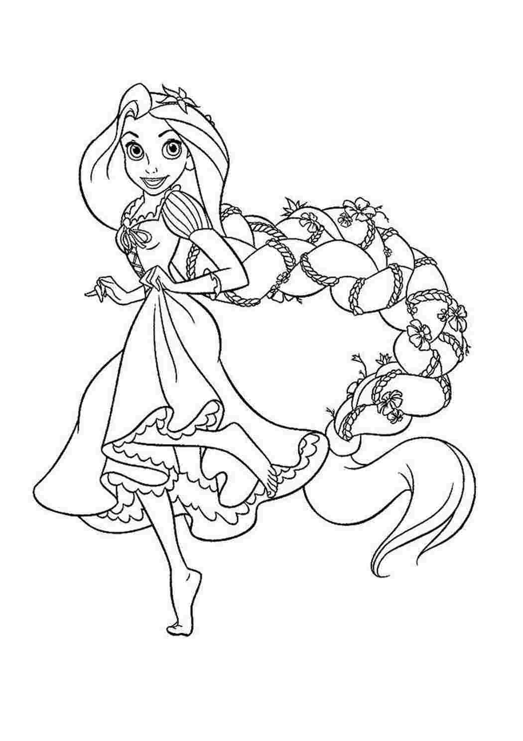 Раскраски для девочек принцессы Диснея Рапунцель