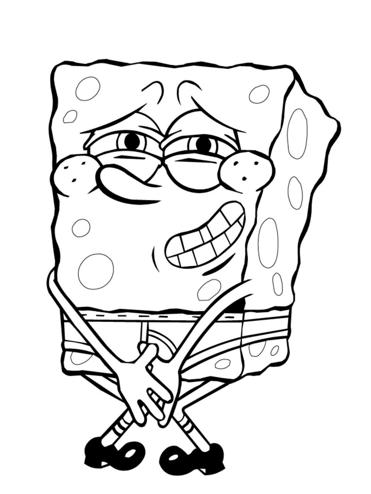 Губка Боб квадратные штаны разукрашка