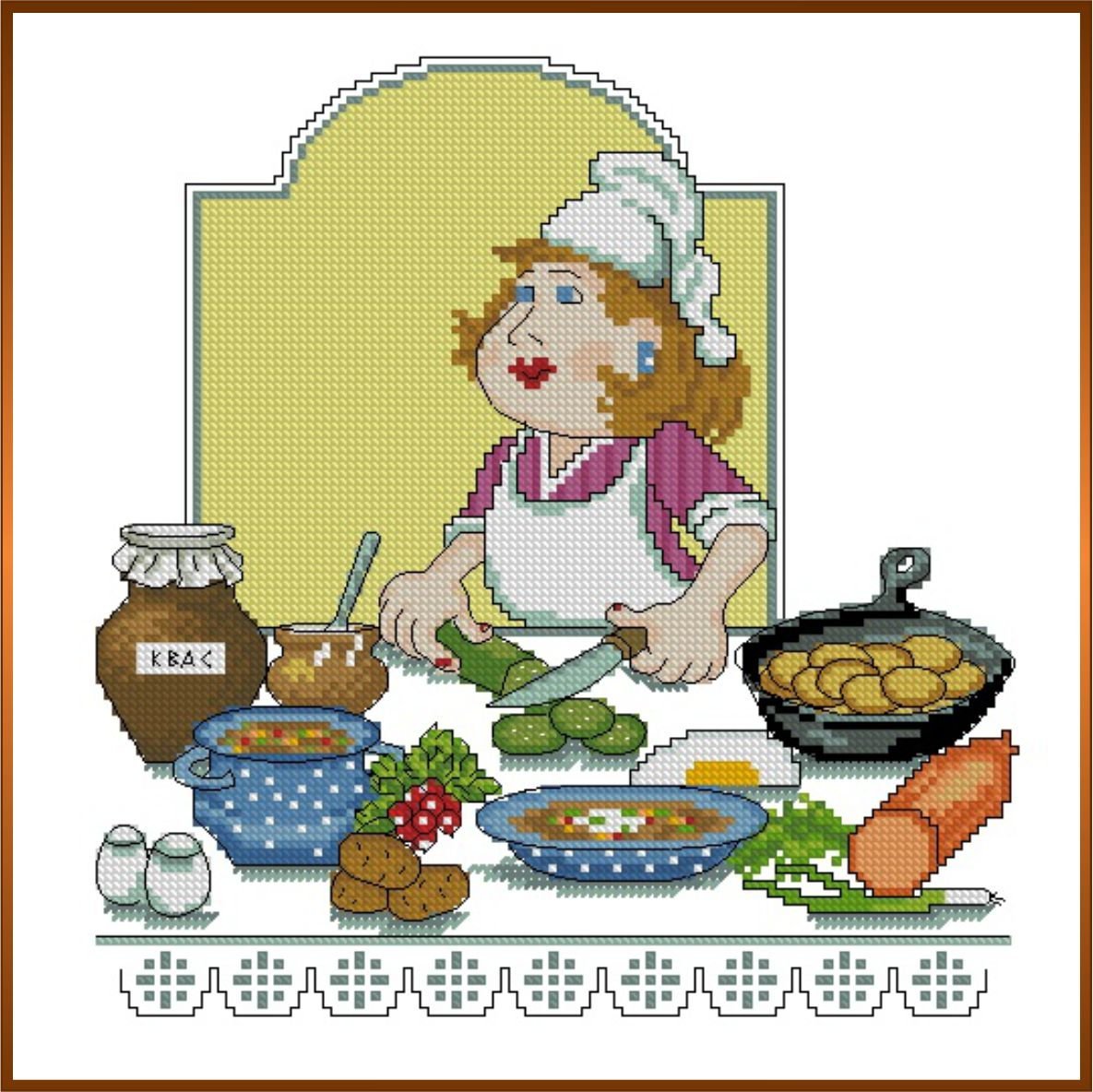 Поварята вышивка крестом схемы