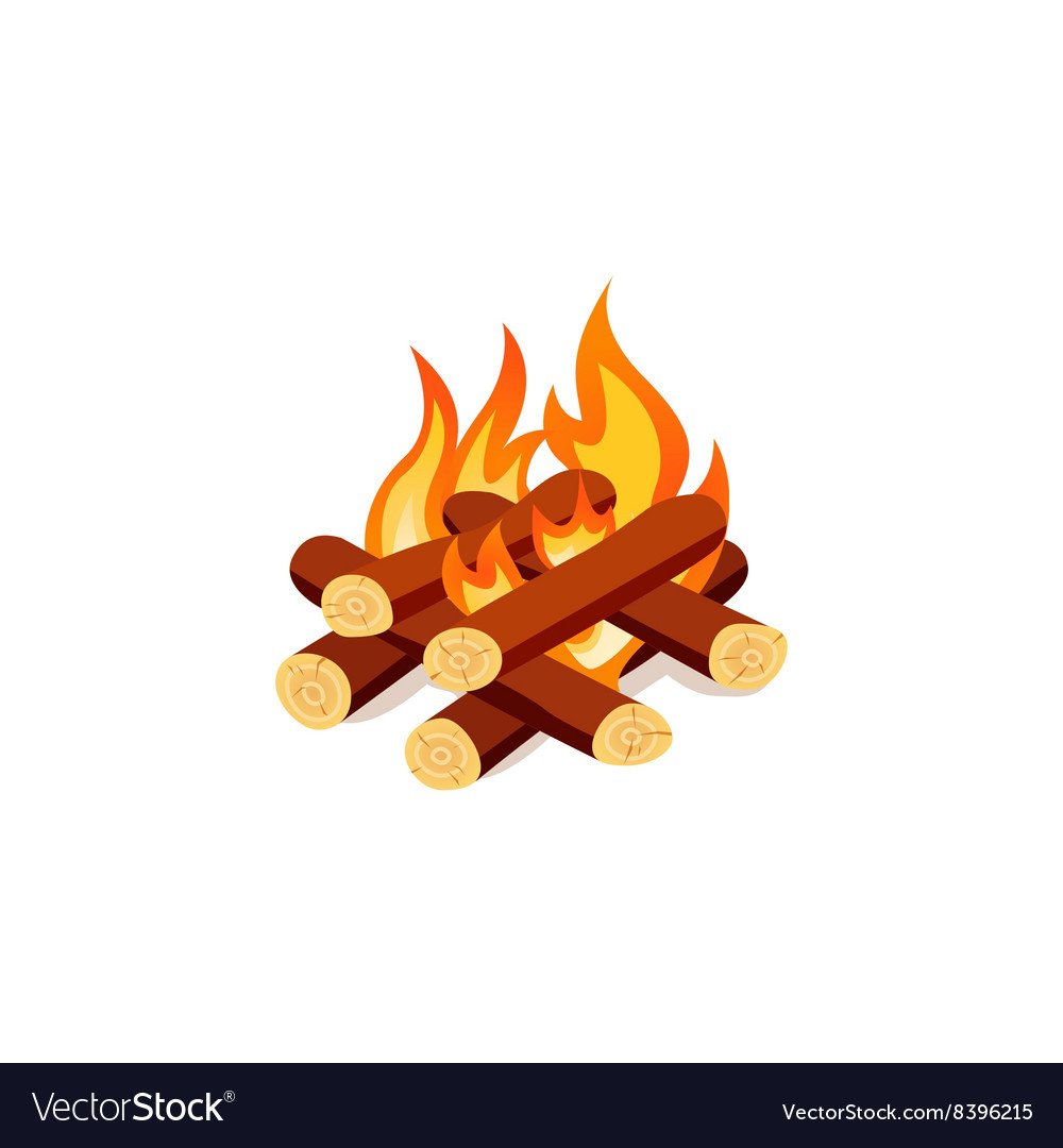 Костер на белом фоне