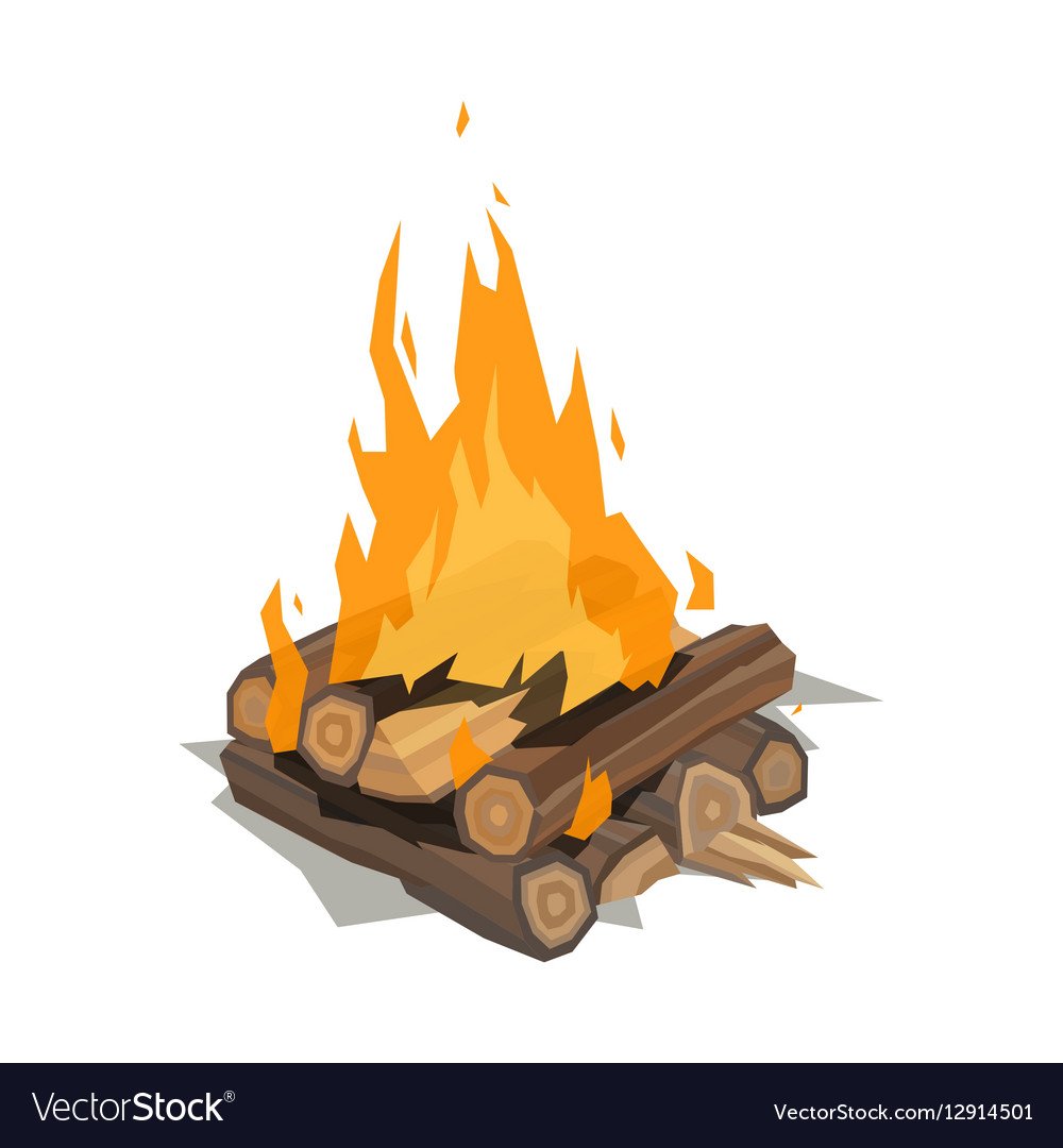 Костер нарисованный на белом фоне