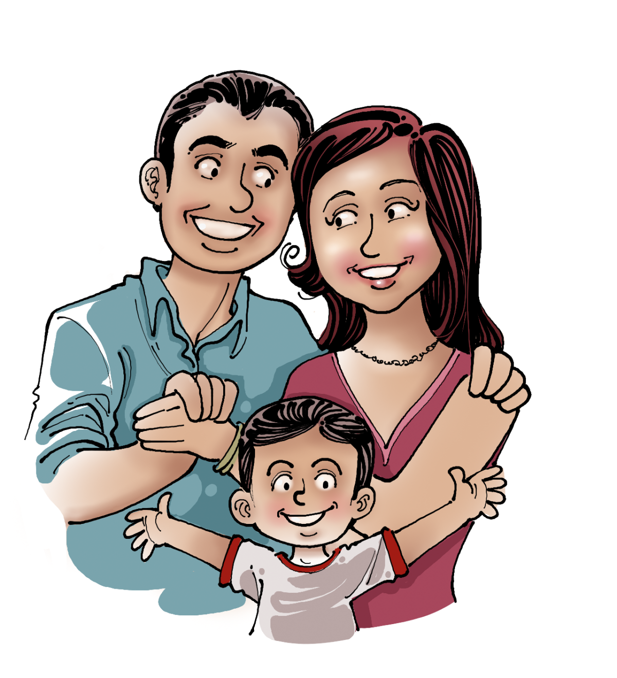 Дети с родителями вектор