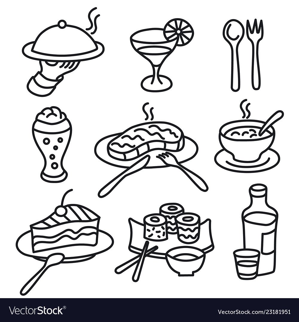 Блюда ресторан вектор