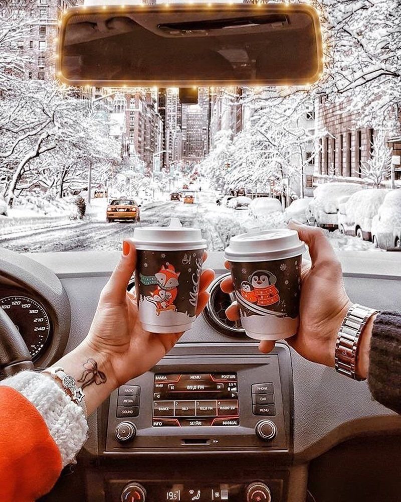 Утро кофе зима