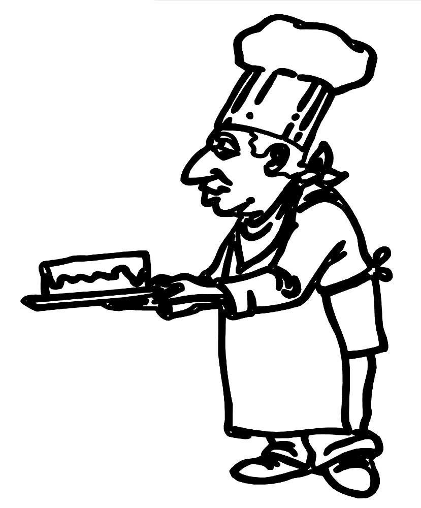 Раскраска профессия кондитер
