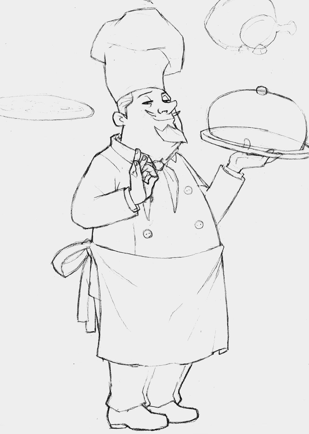 Смешной повар раскраска