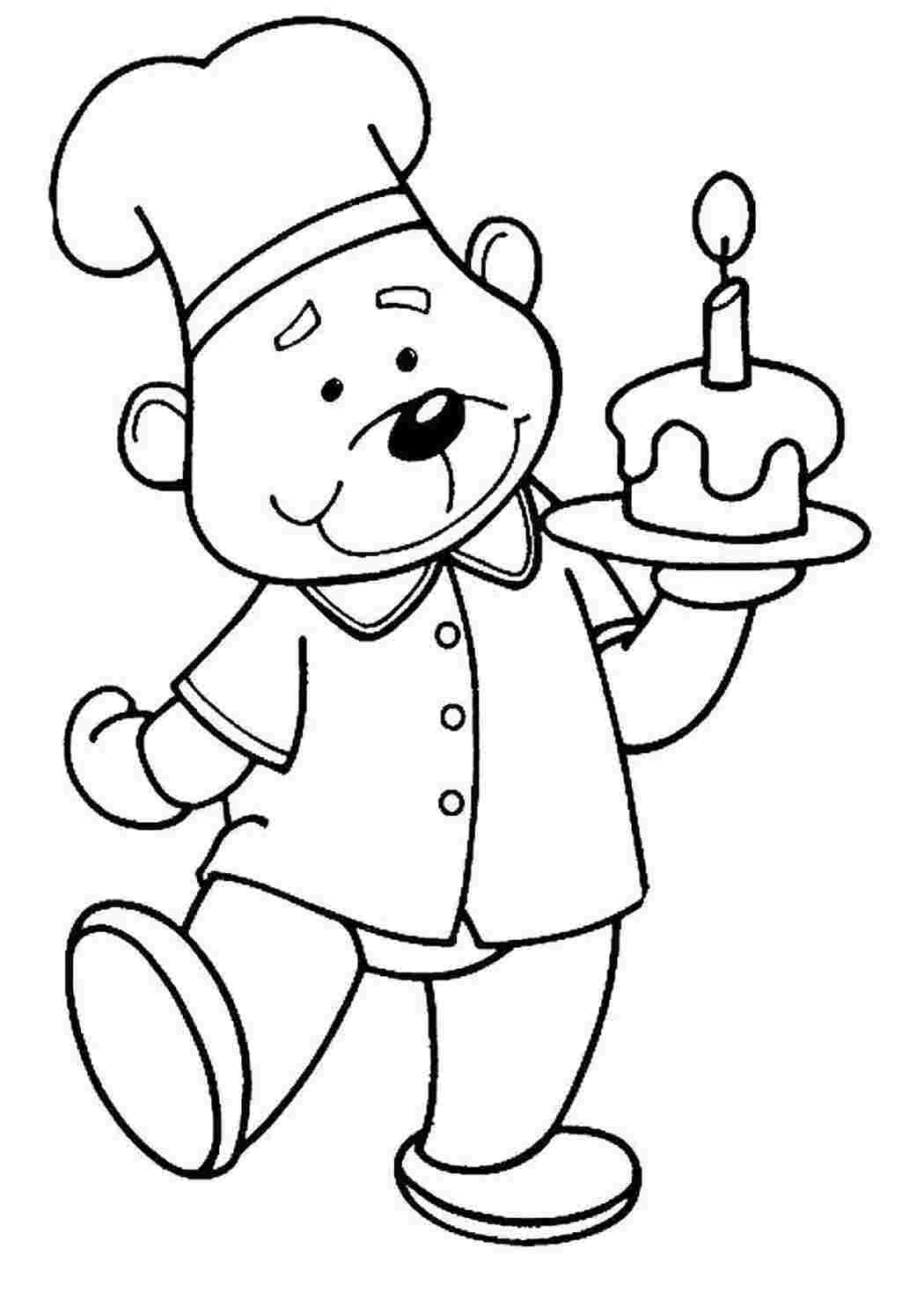 Повар раскраска для детей