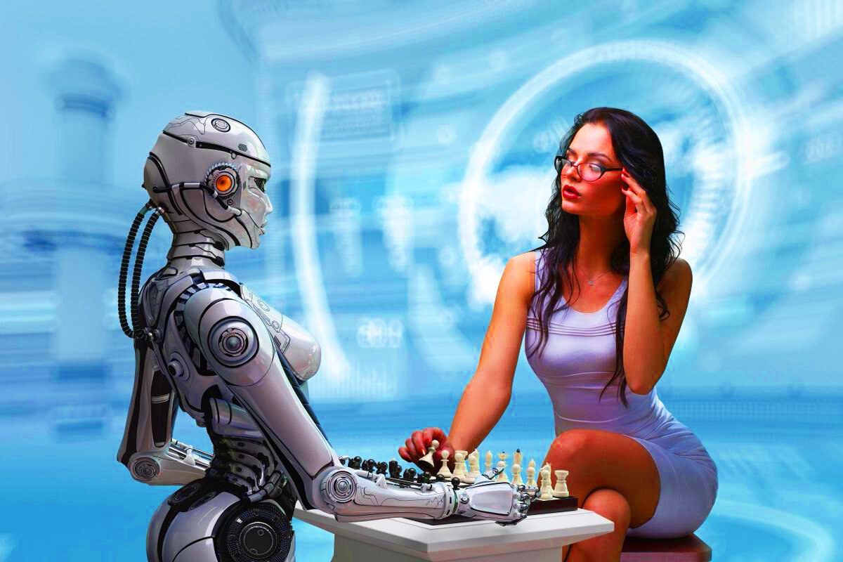 Робот человек девушка