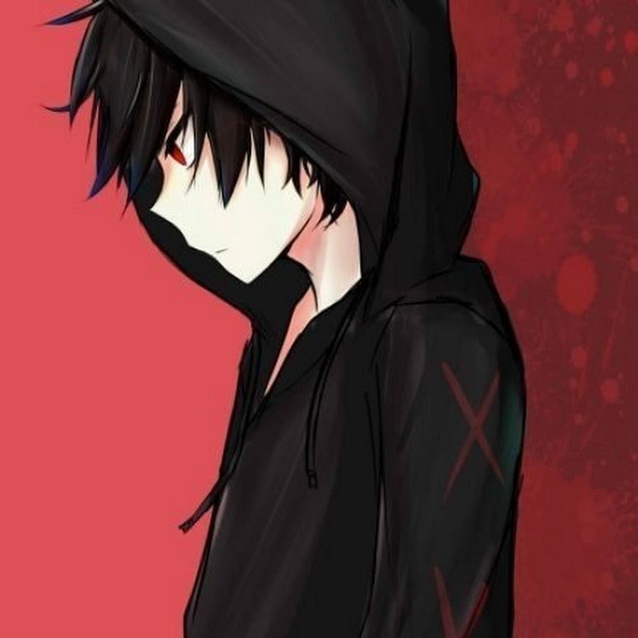 Аниме парень в капюшоне